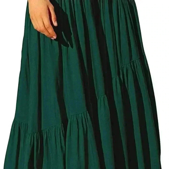 ANRABESS Elastic High Waist Pleated A-Line Flowy Maxi Long Skirt Dress Size L - Picture 5 of 13